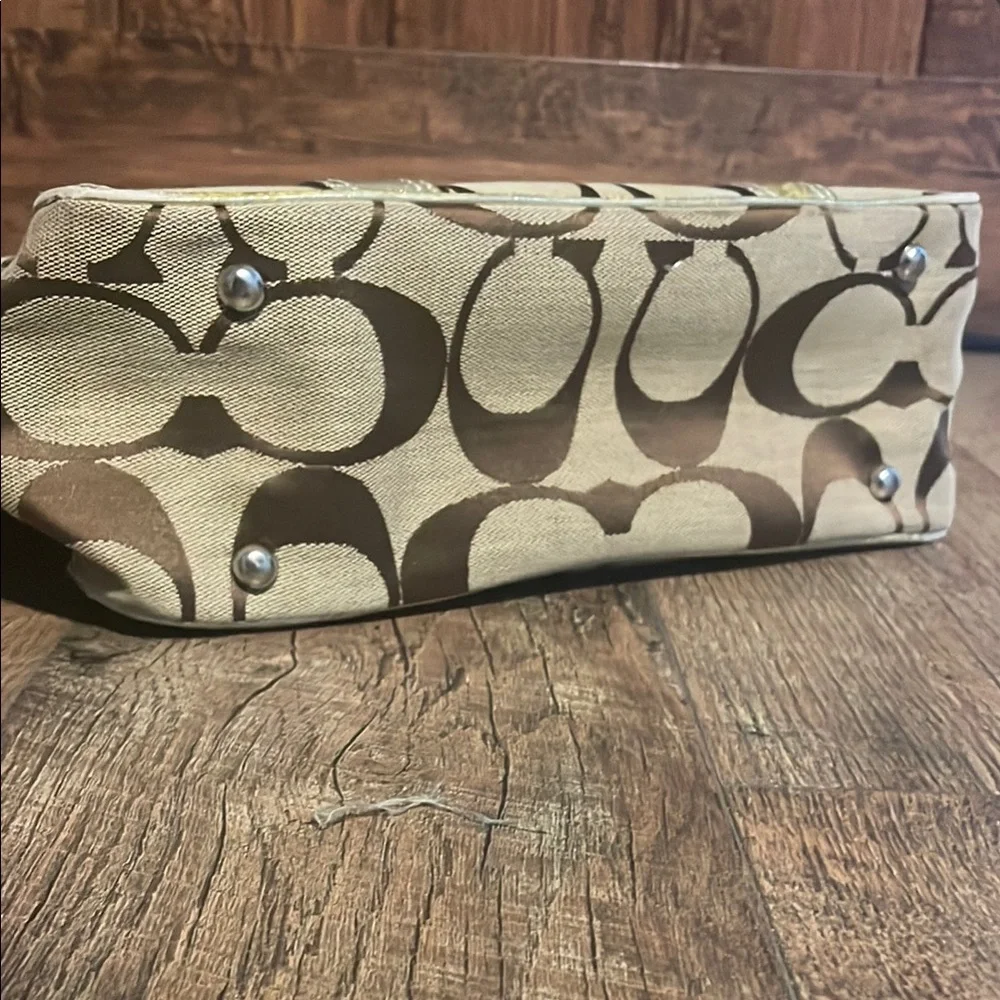 Coach Brown and Gold Tote Bag - Picture 10 of 12